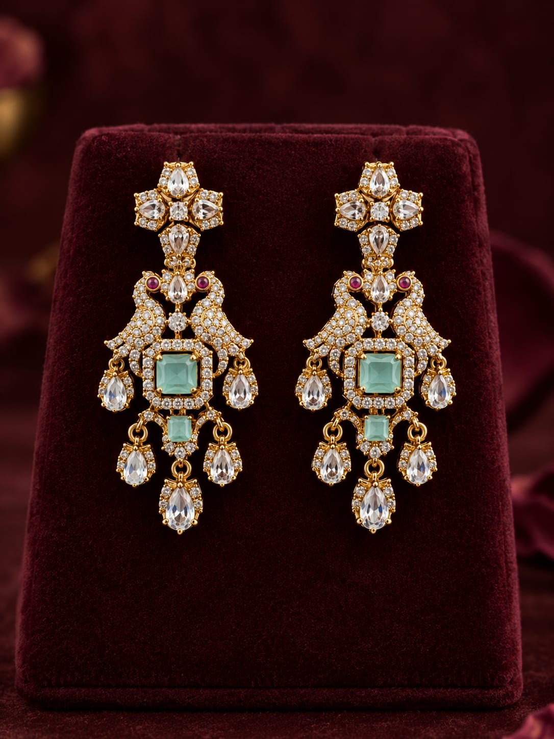 Royal Peacock Statement Necklace Set