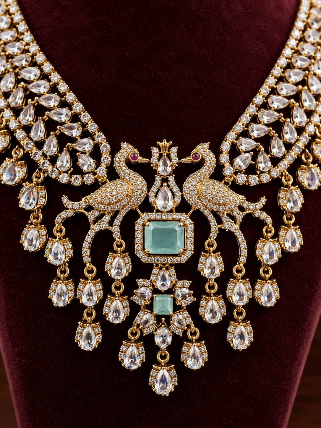 Royal Peacock Statement Necklace Set