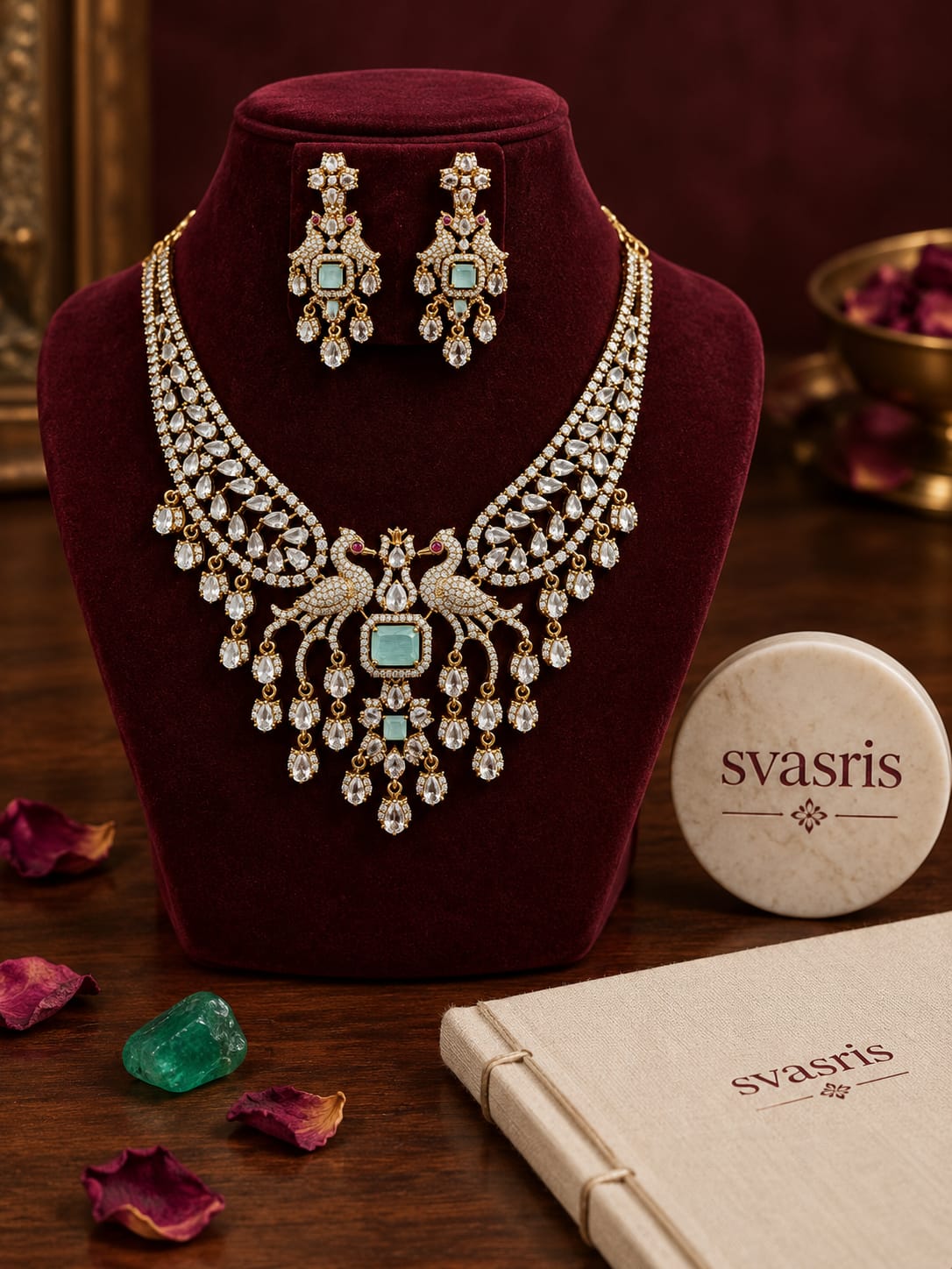 Royal Peacock Statement Necklace Set