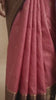 Elegant Light Pink  Silk Blend Saree with Contrast Brown Zari Border
